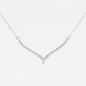 0.16 TCW Round Moissanite Diamond Petite Chevron Necklace