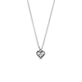 0.60 TCW Round Moissanite Diamond Heart Shaped Pendent Necklace