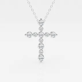 0.75 TCW Round Moissanite Diamond Cross Necklace