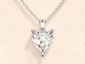 1.0 CT Heart Moissanite Diamond Solitaire Necklace