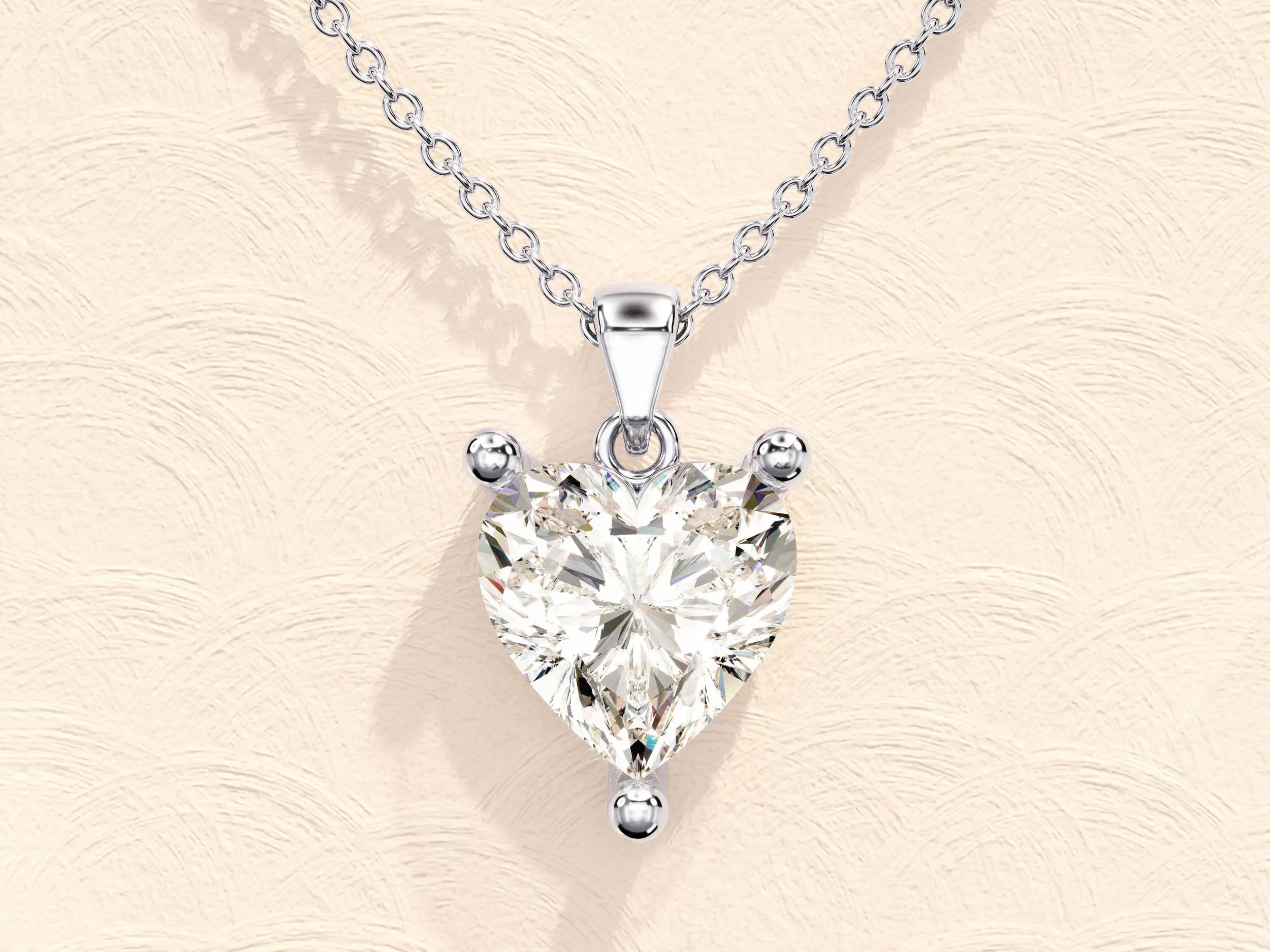 1.0 CT Heart Moissanite Diamond Solitaire Necklace