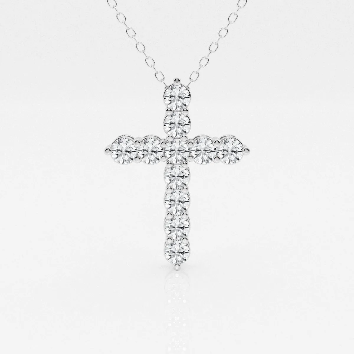 1.0 TCW Round Moissanite Diamond Cross Necklace