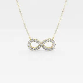 1.0 TCW Round Moissanite Diamond Infinity Necklace