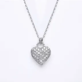 1.20 TCW Round Moissanite Diamond Heart Pendant Necklace