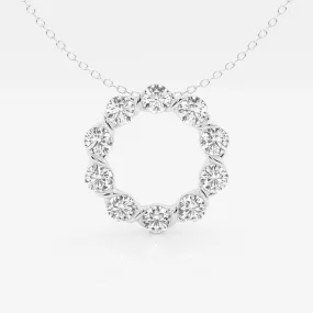 2.0 TCW Round Moissanite Diamond Circle Pendant Necklace