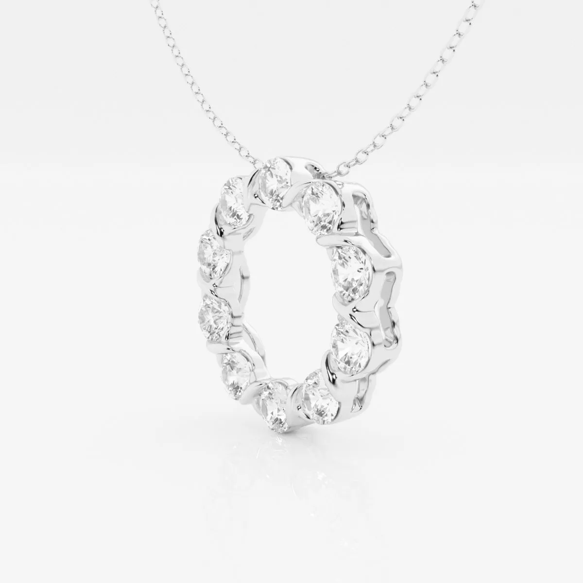 2.0 TCW Round Moissanite Diamond Circle Pendant Necklace