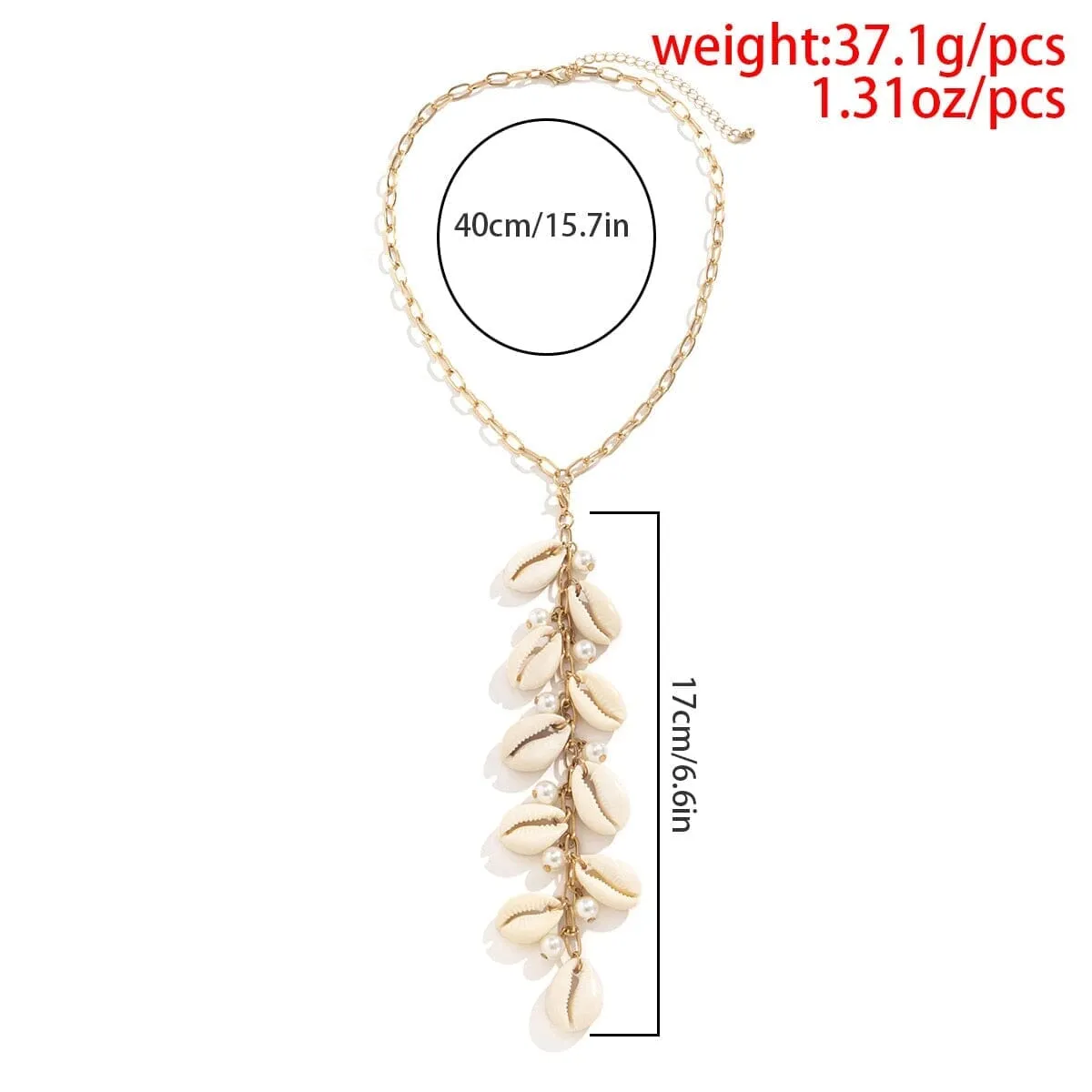 2022 Trendy Summer Beach Hawaii Long Puka Shell Tassel Necklace