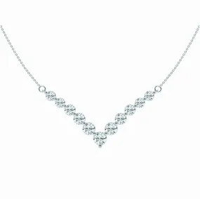 2.15 TCW Round Moissanite Diamond Chevron Style Necklace