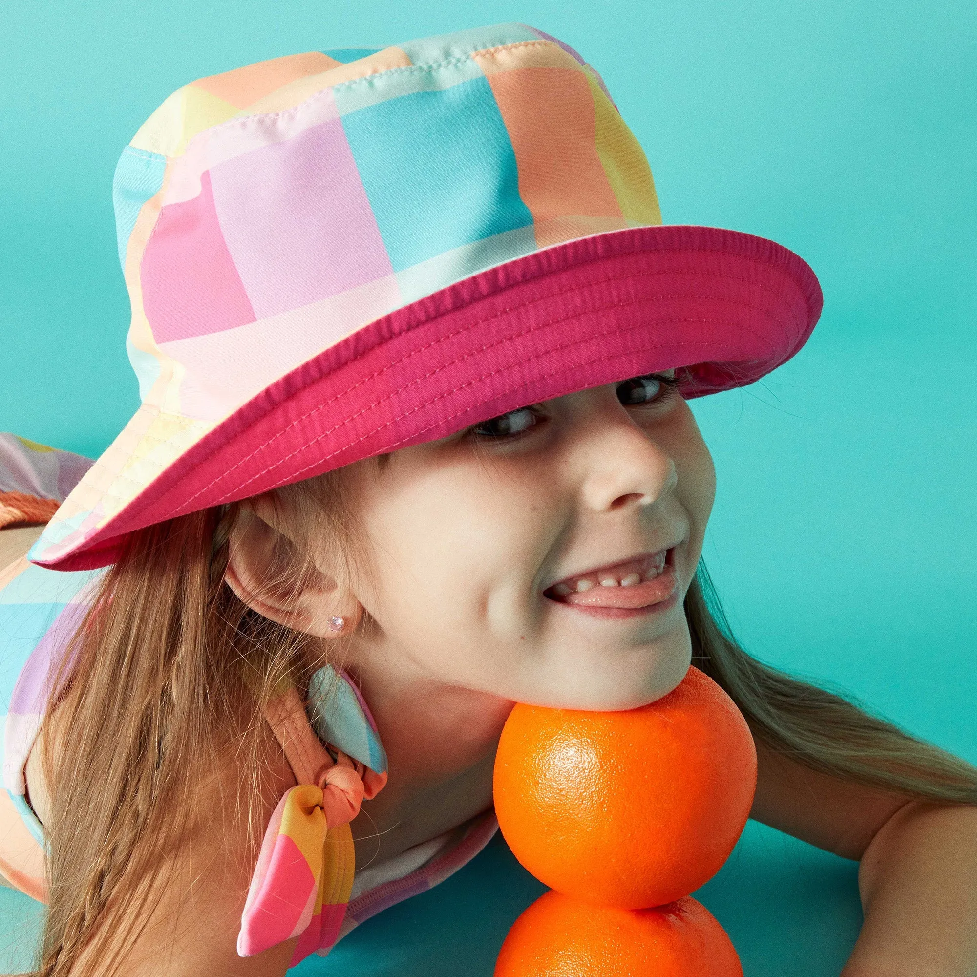 Accessorize London Girl's Check Bucket Hat  (7-12 Years)