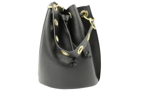 ANDREA CARDONE Black Leather Bucket Handbag