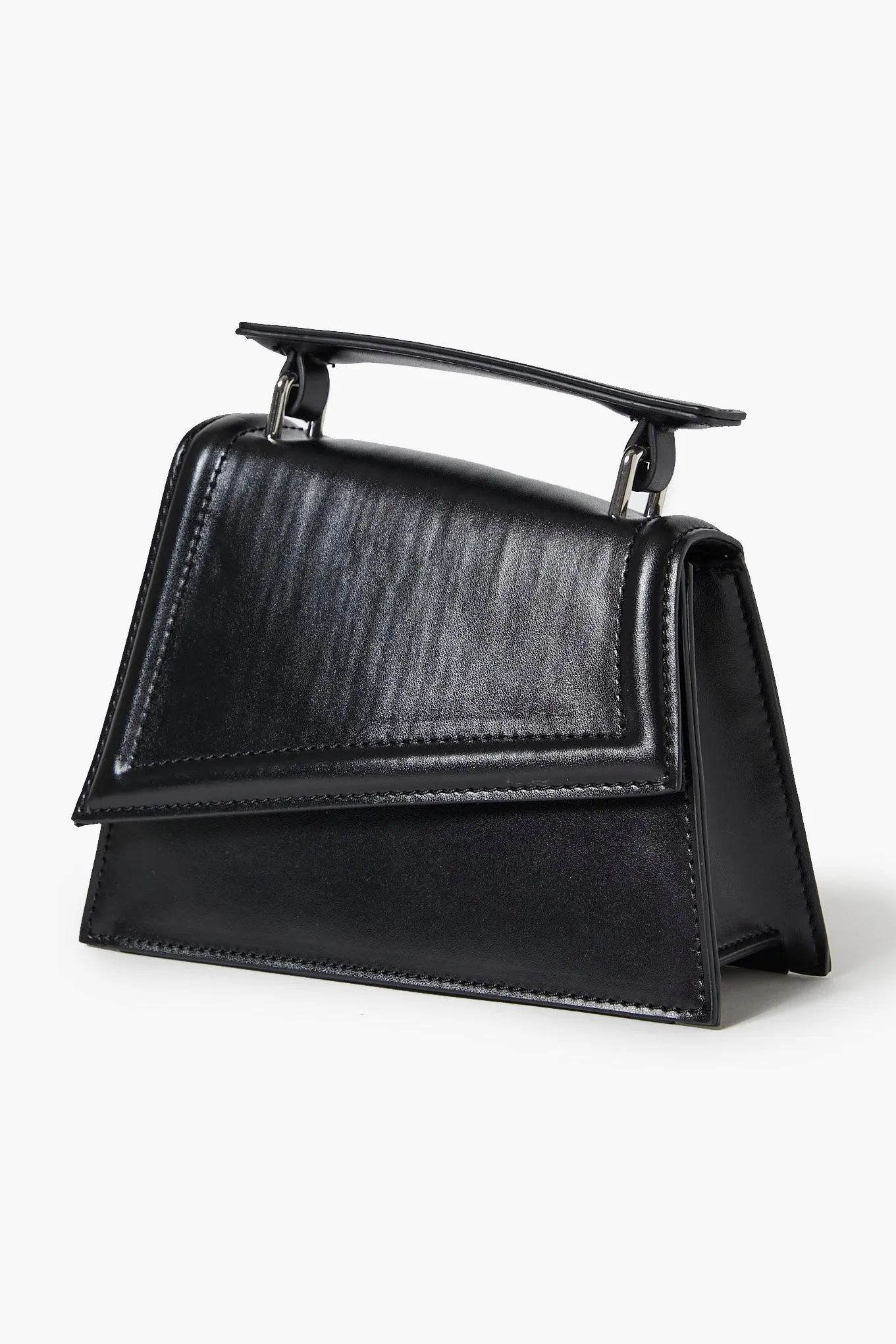 Asymmetrical Faux Leather Crossbody Bag