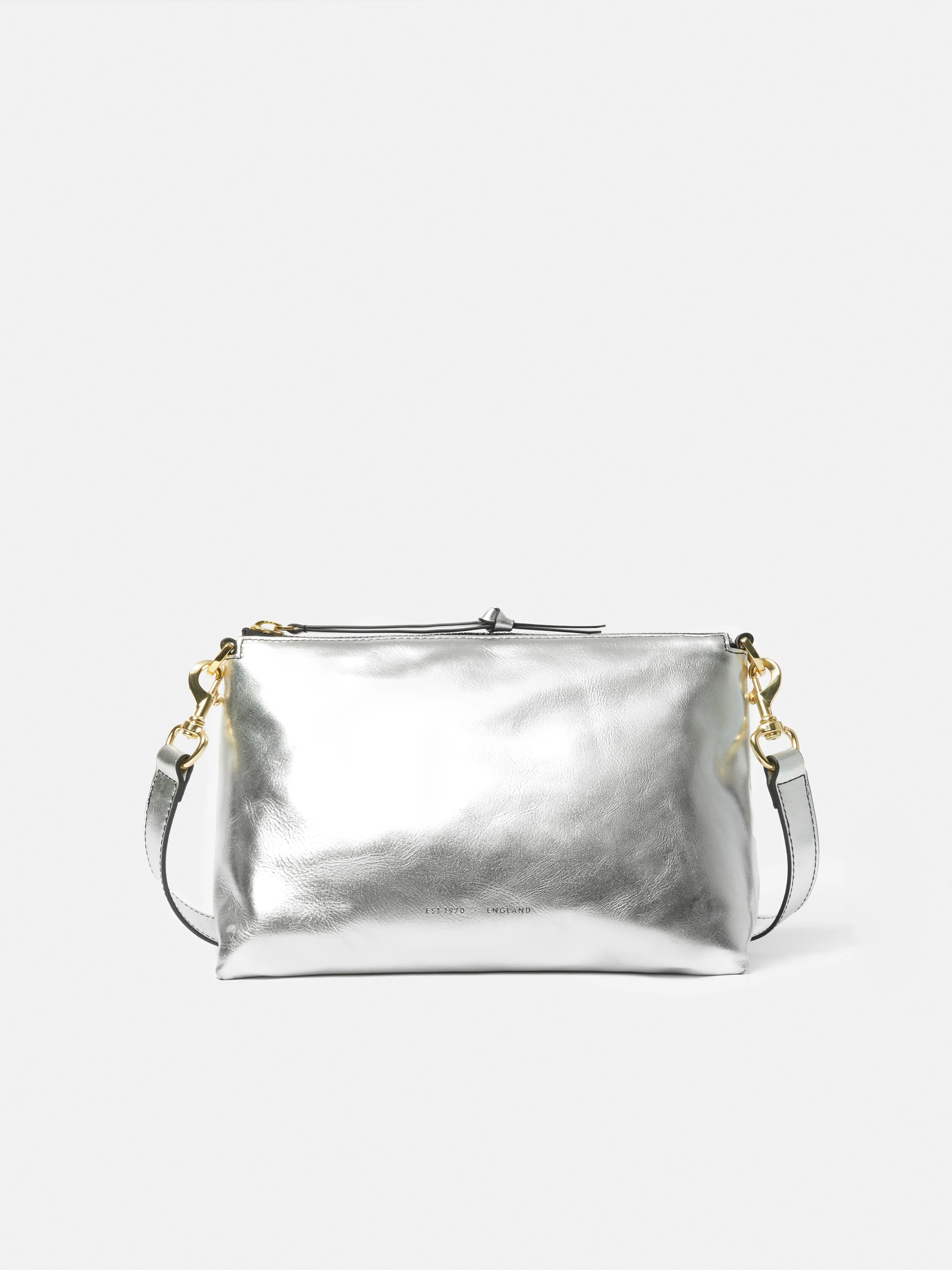 Ava Leather Crossbody | Silver