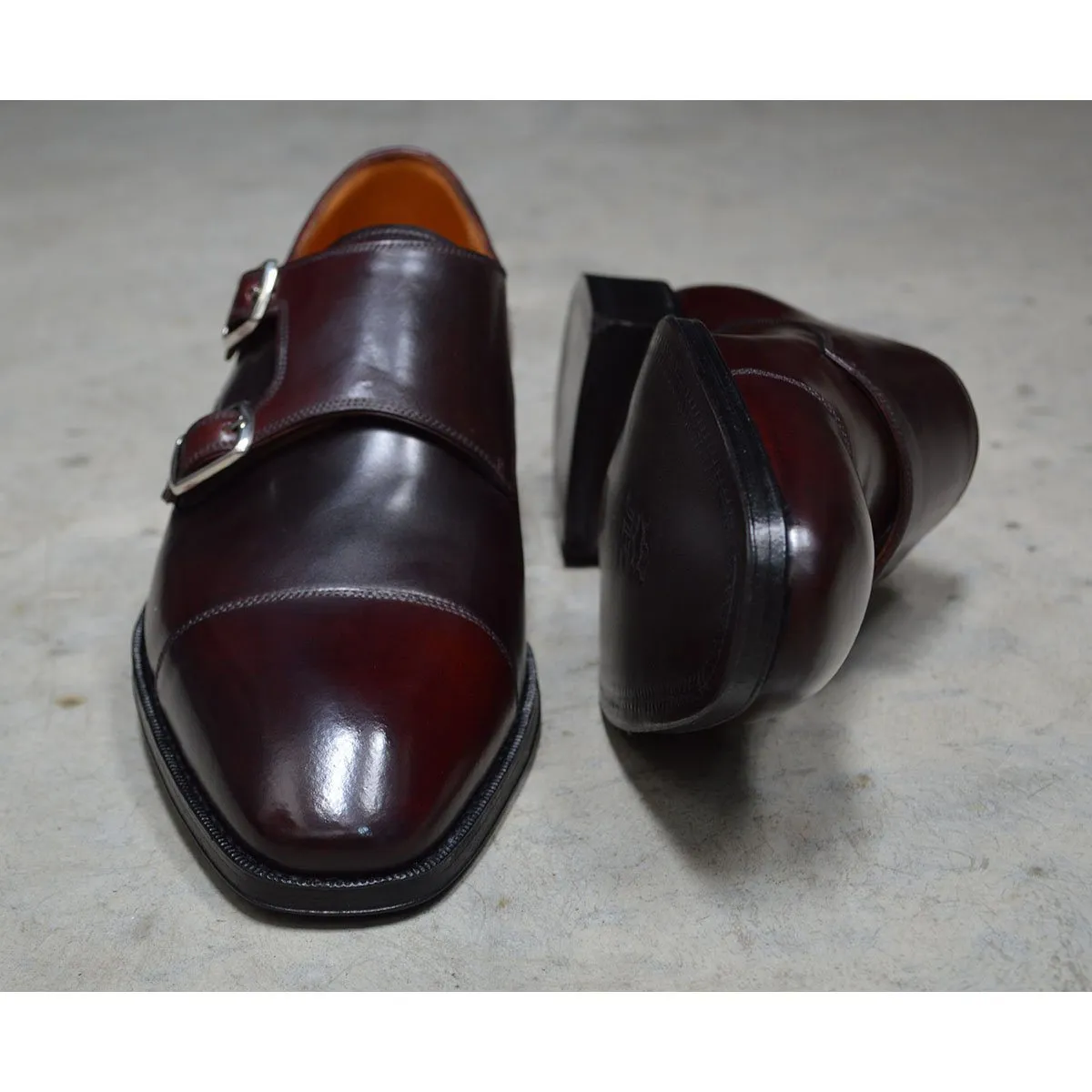 Berwick 1707 Premium Grade Cordovan Double Monk (5218) - Red Brown