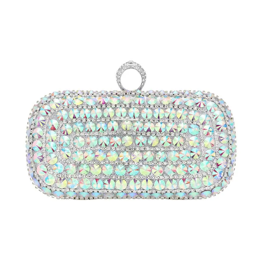 Bling Stone Embellished Evening Clutch Tote Crossbody Bag