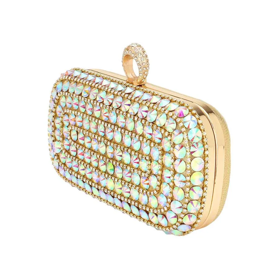 Bling Stone Embellished Evening Clutch Tote Crossbody Bag