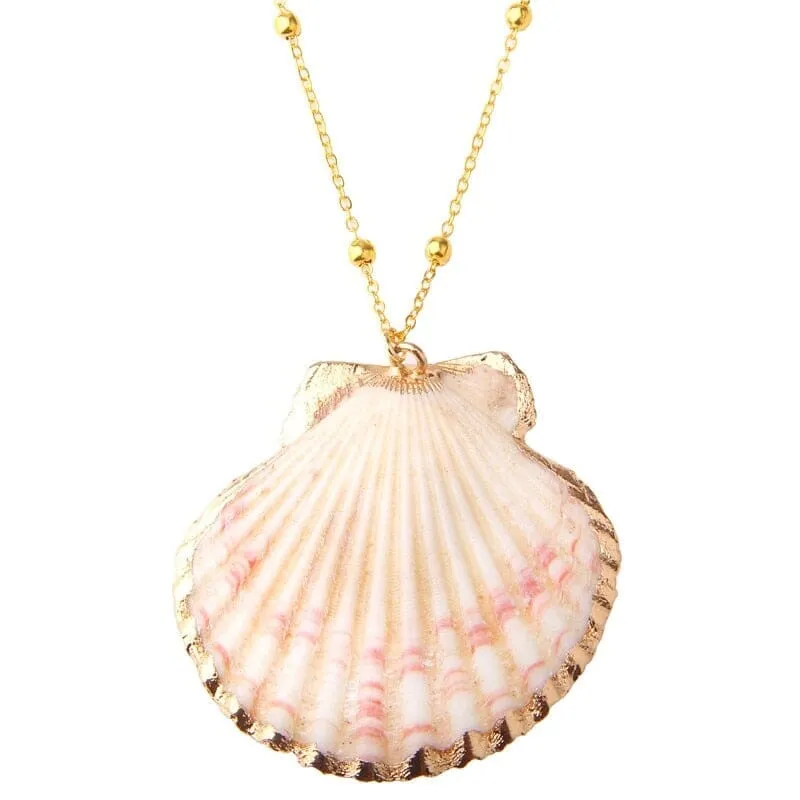 Boho Shell Necklace Sea Shell Chain Pendant Necklace