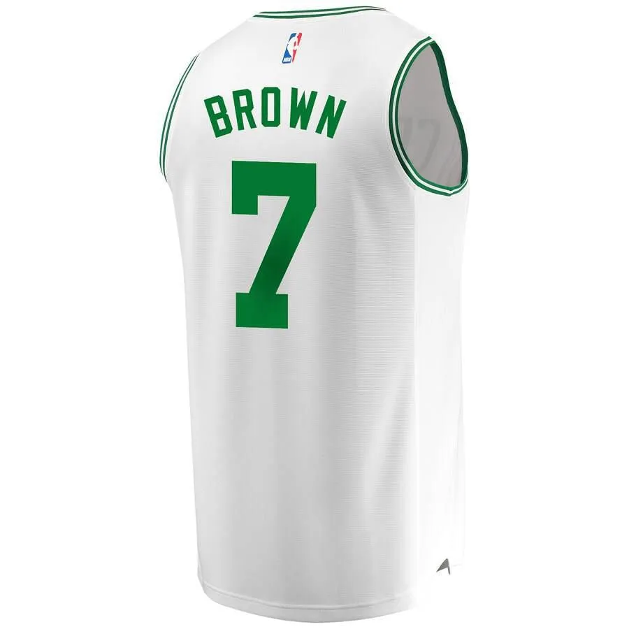 Boston Celtics Jaylen Brown Fanatics Branded Replica Fast Break Association Jersey Mens - White | Ireland C8783Q9