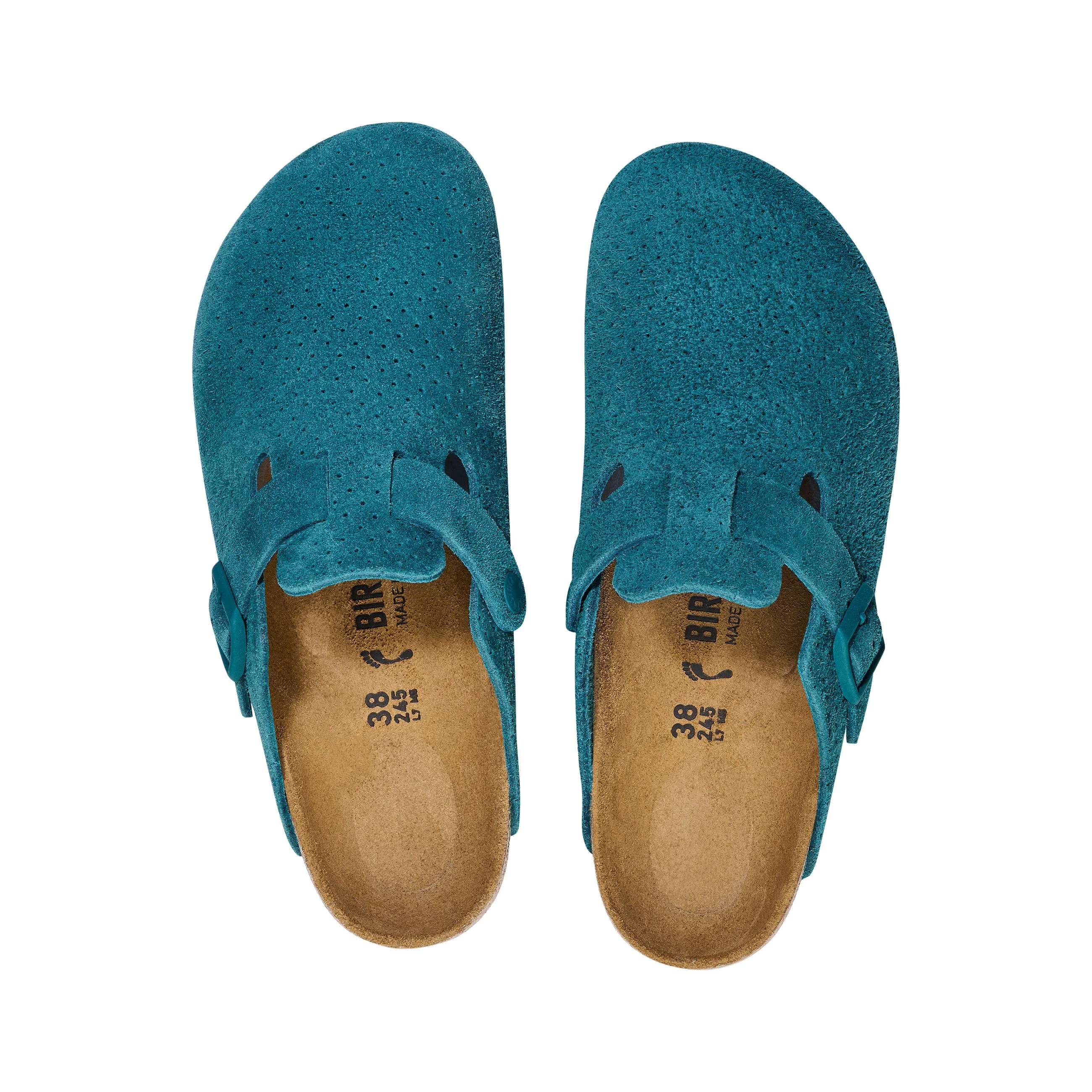 Boston Deep Turquoise Embossed Suede Leather