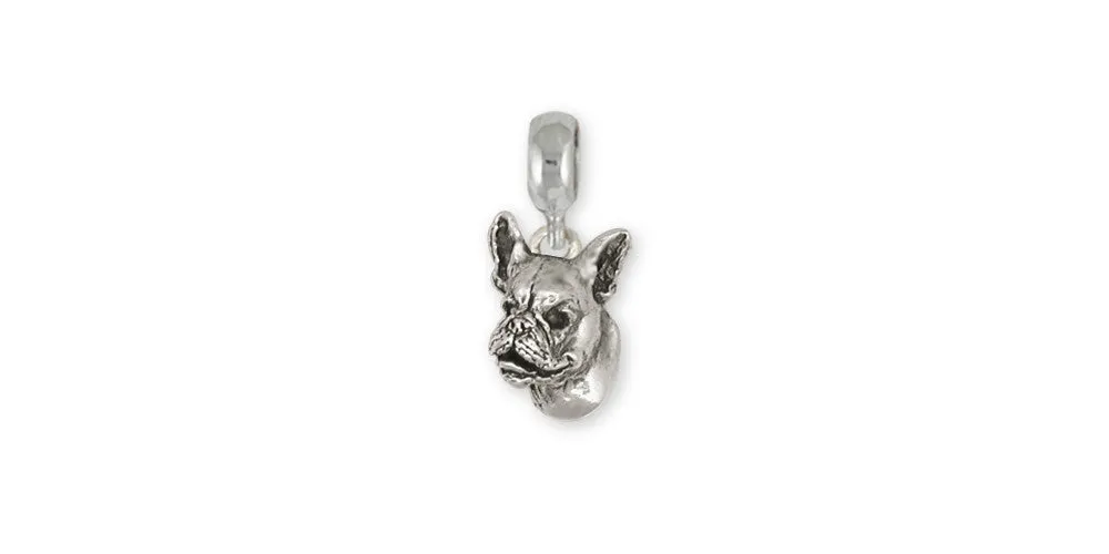 Boston Terrier Charm Slide Jewelry Sterling Silver Handmade Dog Charm Slide BT14-PNS