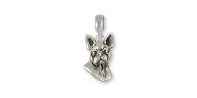 Boston Terrier Charm Slide Jewelry Sterling Silver Handmade Dog Charm Slide BT16-PNS