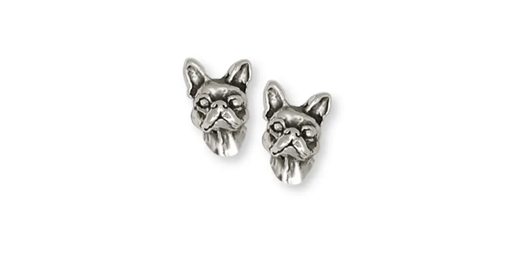 Boston Terrier Earrings Jewelry Sterling Silver Handmade Dog Earrings DO1H-E