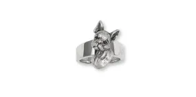 Boston Terrier Ring Jewelry Sterling Silver Handmade Dog Ring BT7-R