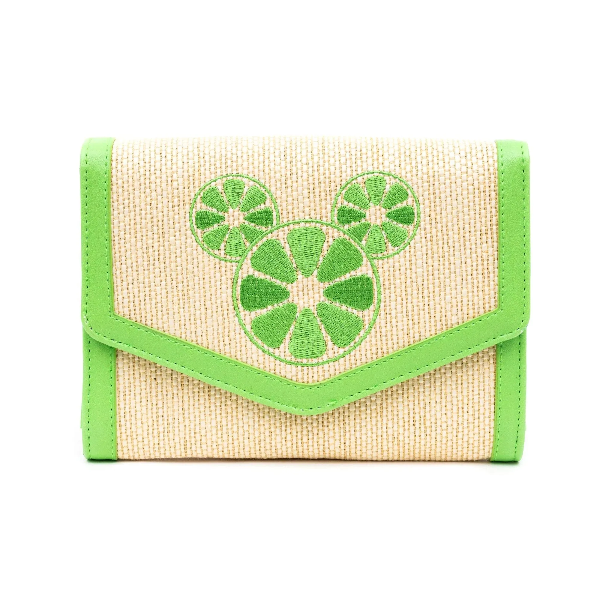 Buckle Down Mickey Mouse Lime Raffia Cross Body Bag