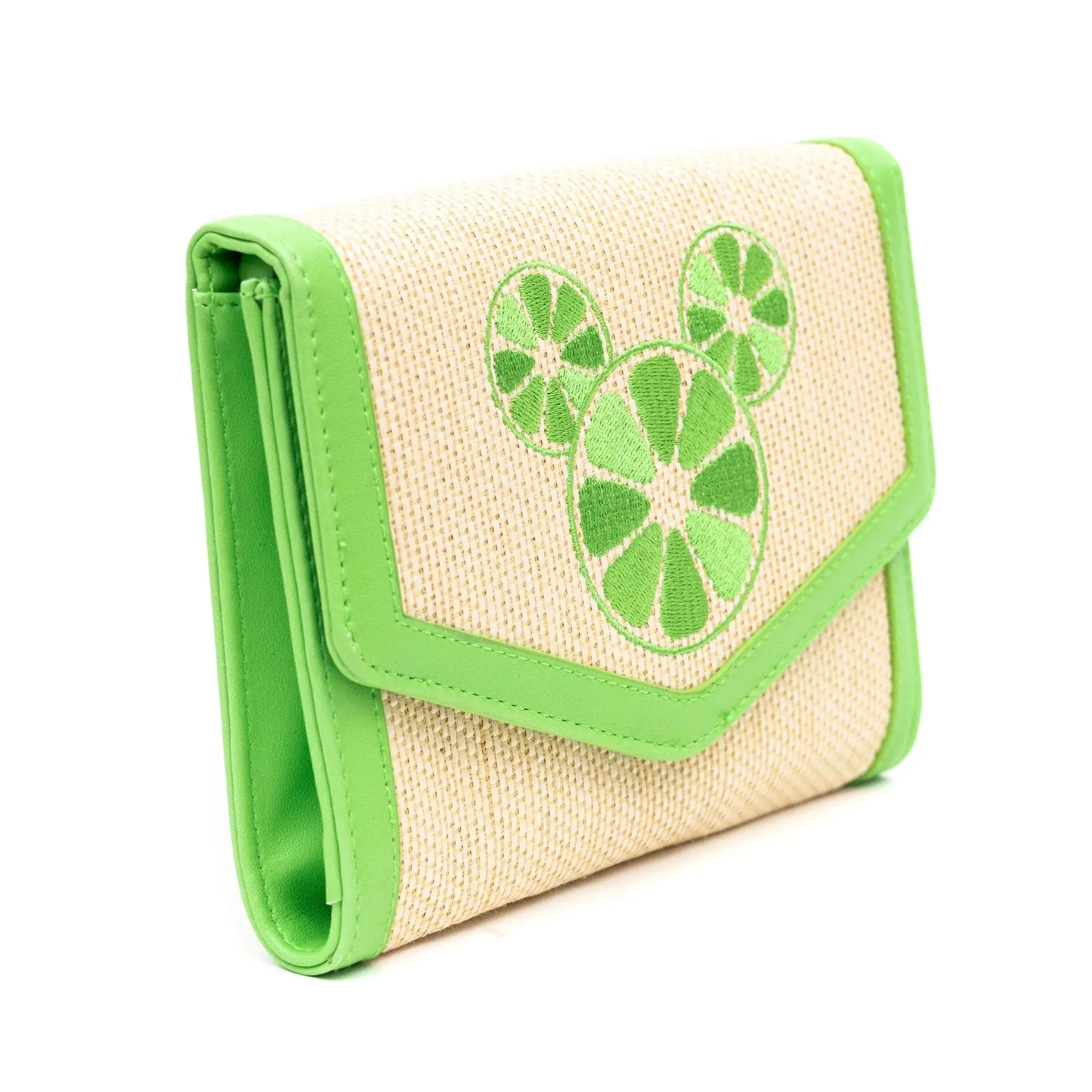 Buckle Down Mickey Mouse Lime Raffia Cross Body Bag