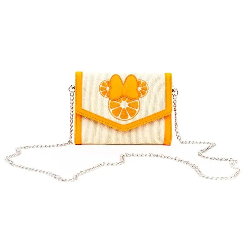 Buckle Down Minnie Mouse Citrus Raffia Cross Body Bag