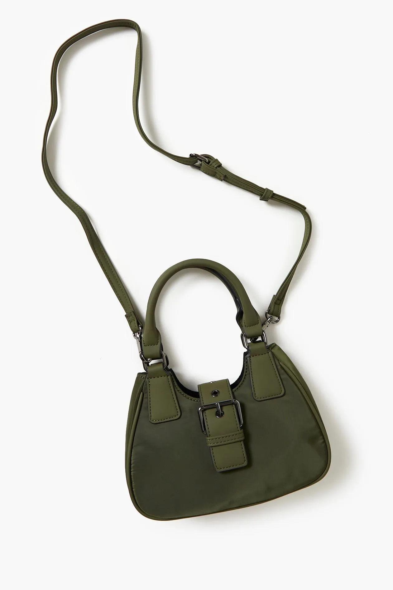 Buckled Crescent Crossbody Bag