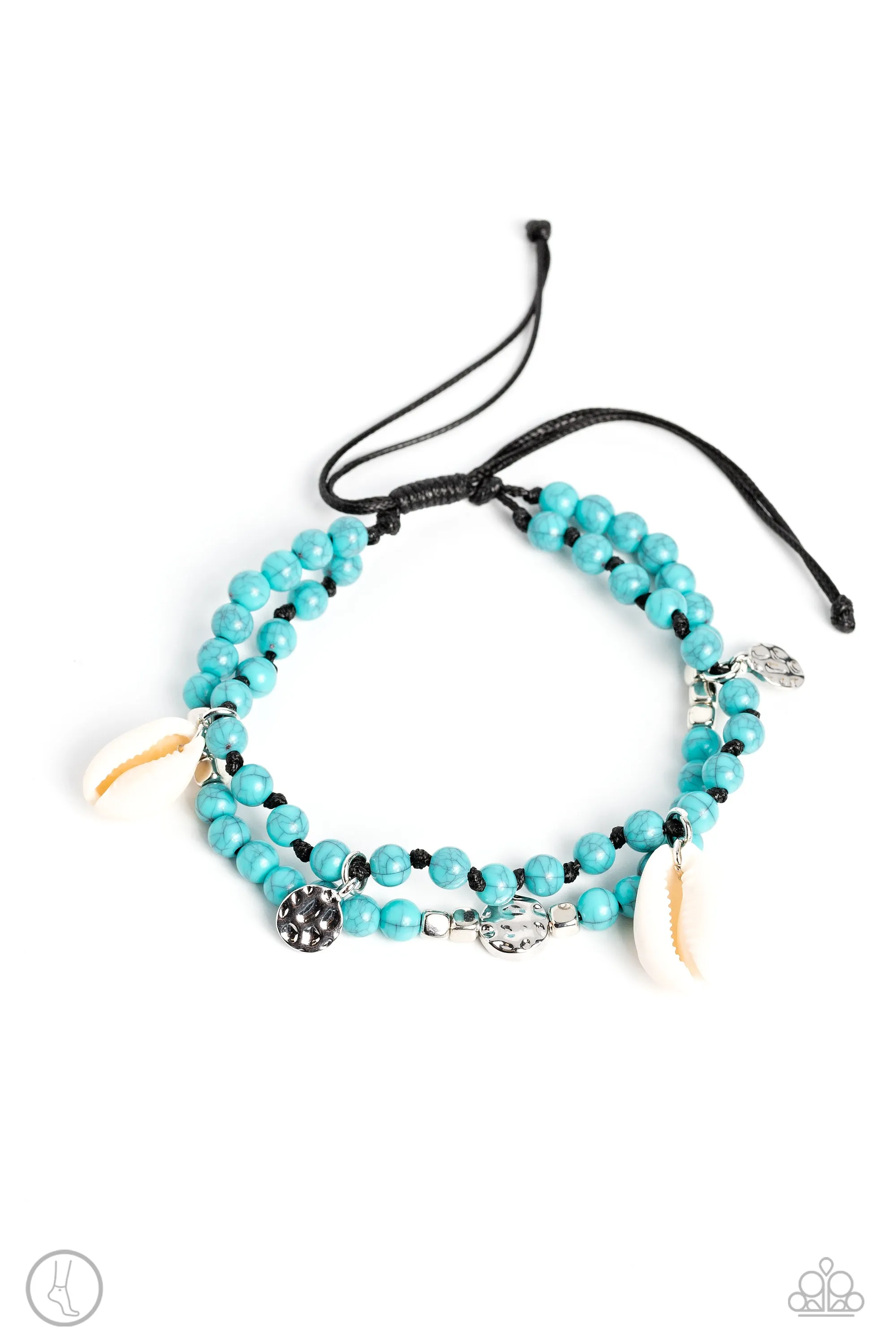 Buy and SHELL Turquoise Blue Stone & Shell Anklet - Paparazzi Accessories