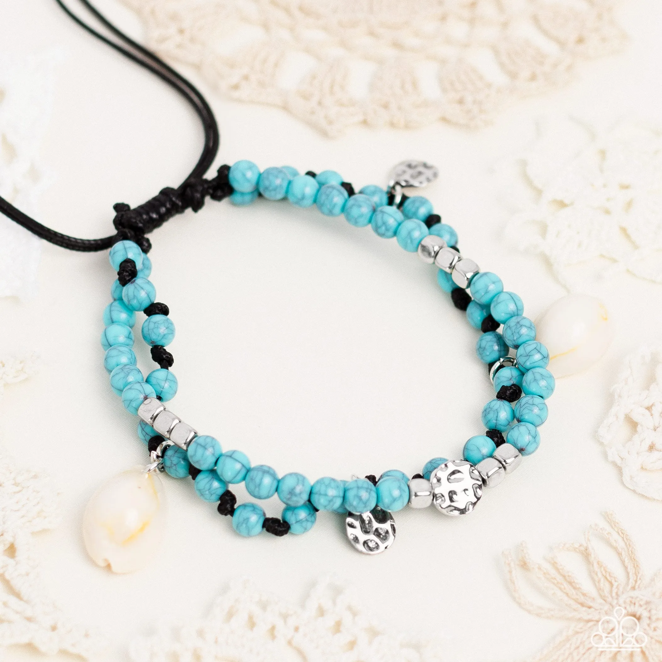 Buy and SHELL Turquoise Blue Stone & Shell Anklet - Paparazzi Accessories