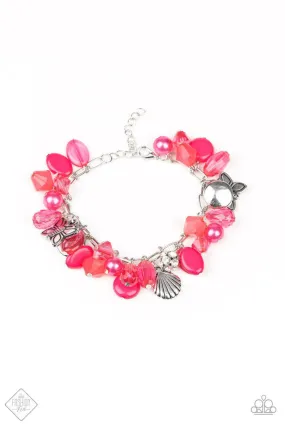 Buzzing Beauty Queen Pink Bead and Charm Bracelet - Paparazzi Accessories