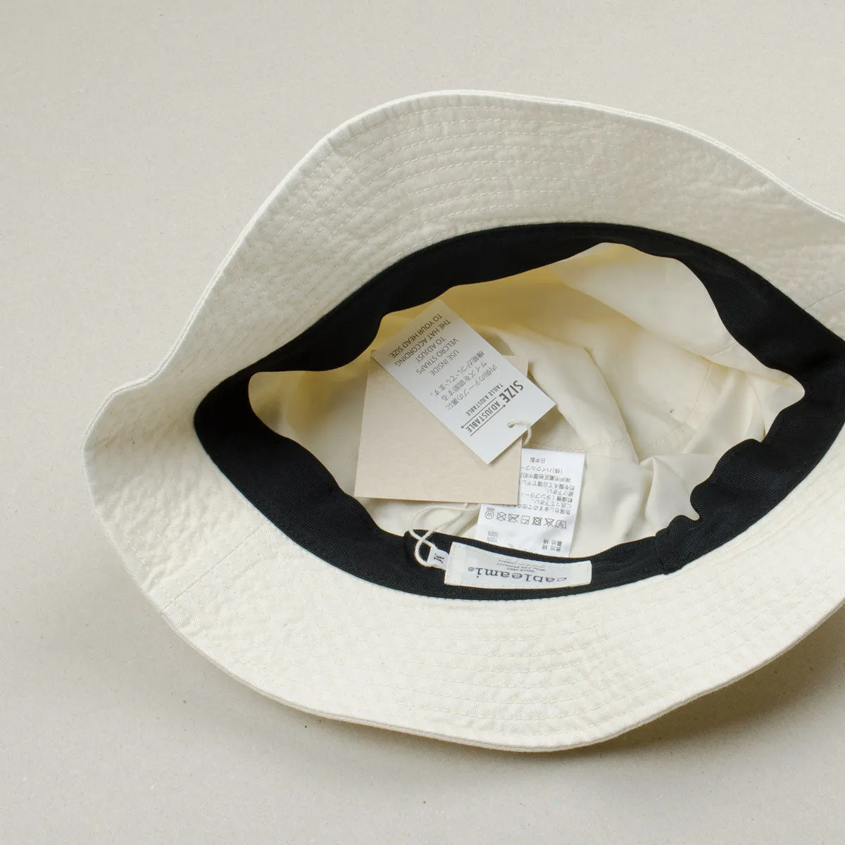 cableami - Herringbone Bucket Hat (Plain) - Ecru