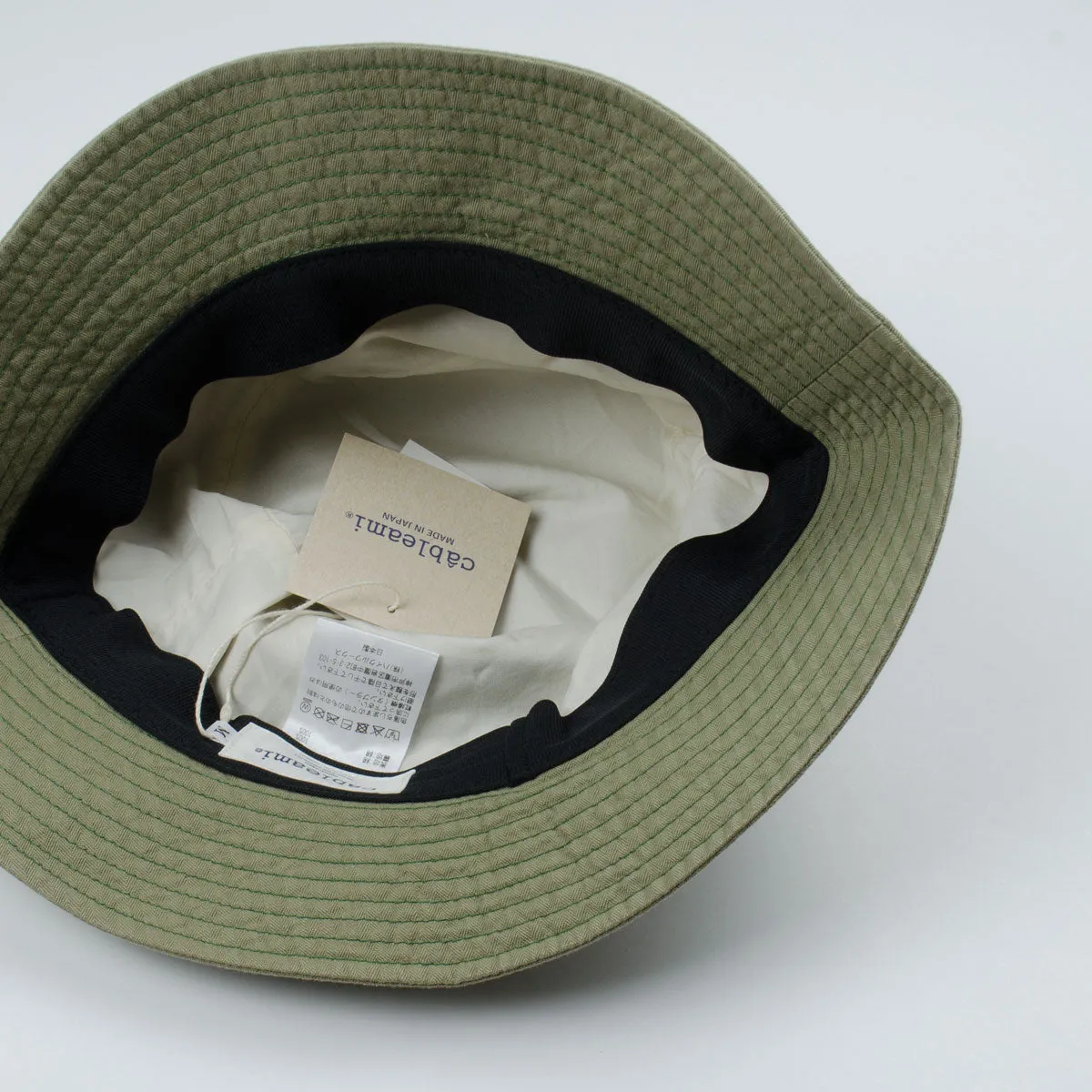 cableami - Herringbone Bucket Hat (Plain) - Olive