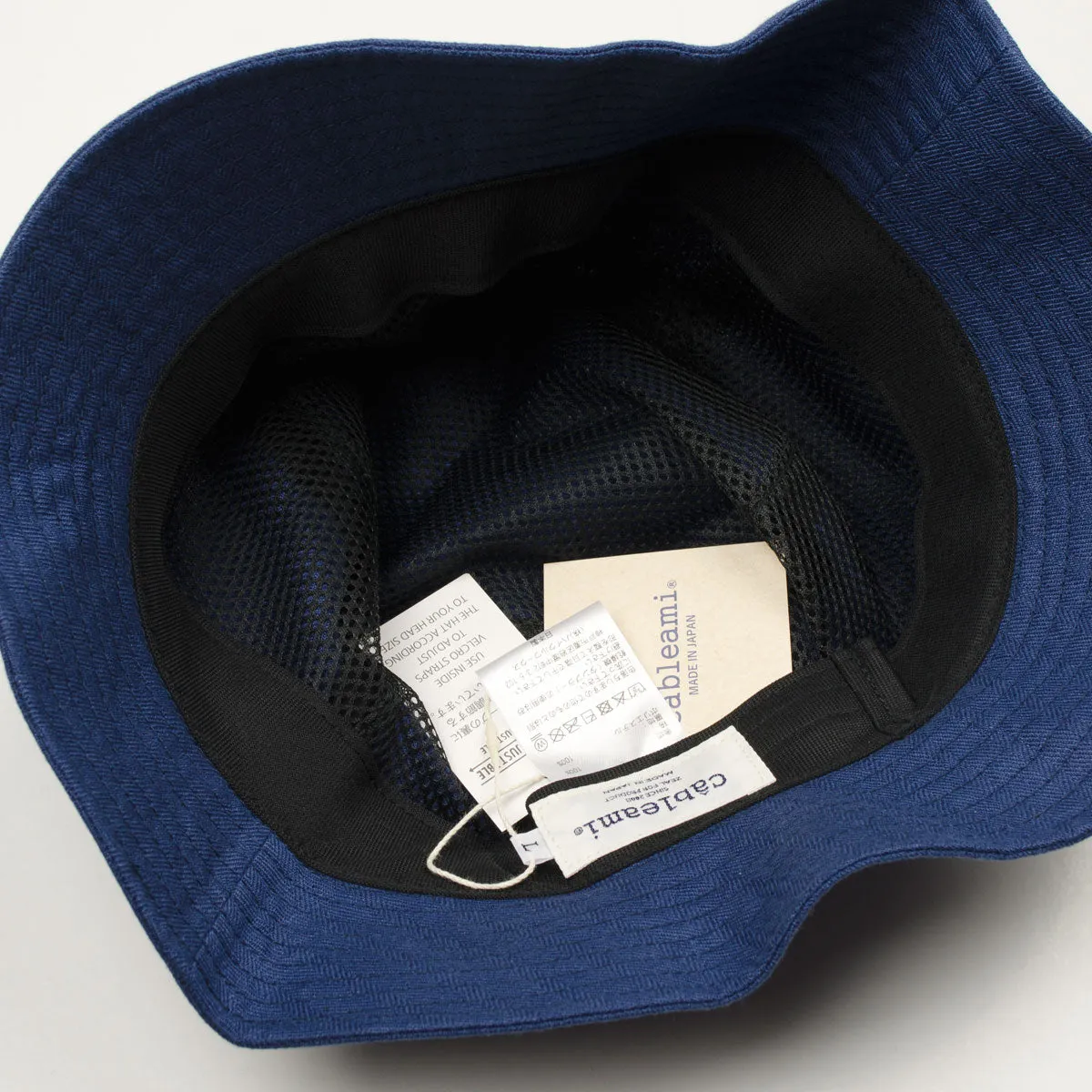 cableami - Linen Herringbone Bucket Hat - Indigo