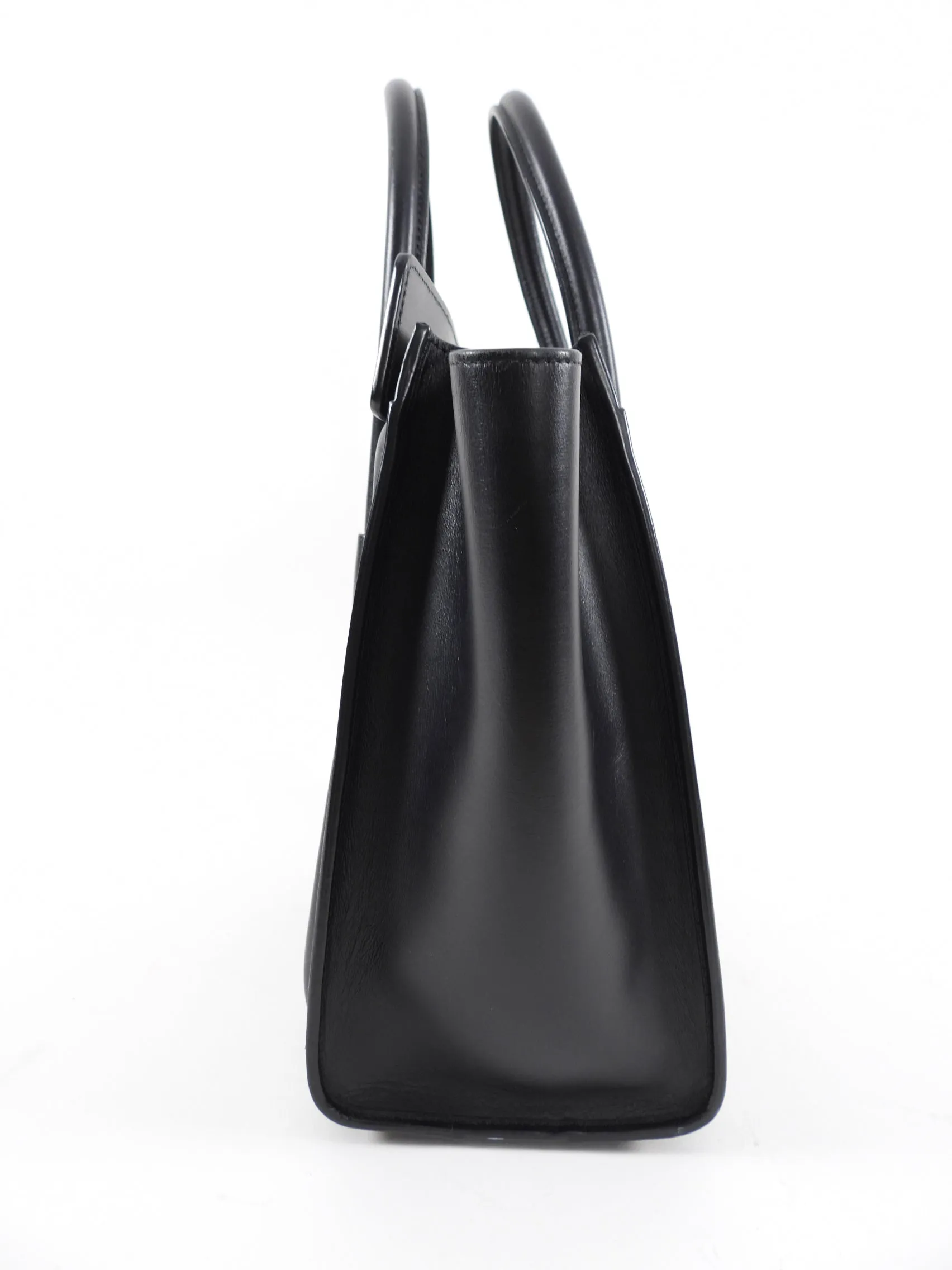 Celine Black Leather Micro (Small) Luggage Tote Bag