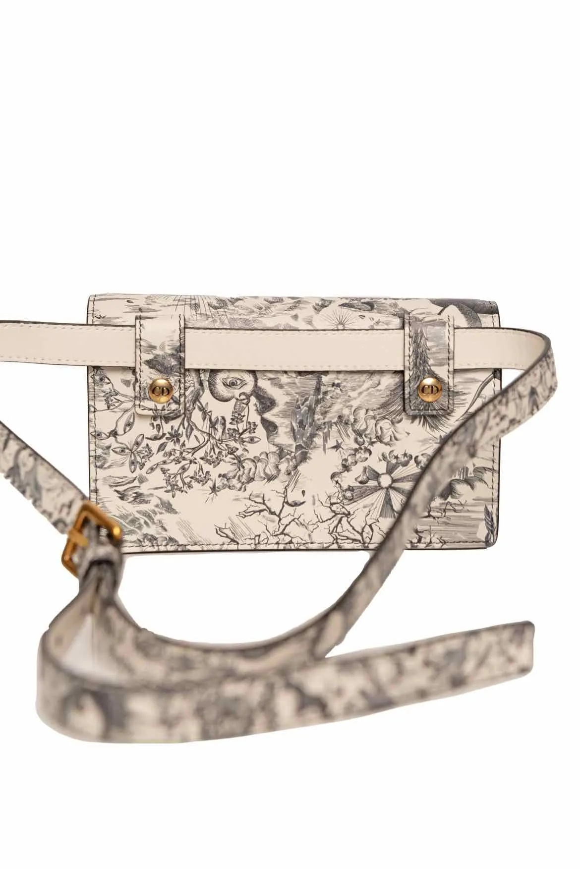 Christian Dior 2020 Jardin Naturel Print Calfskin Saddle Belt Bag