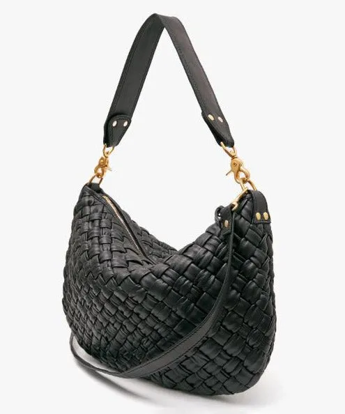 Clare V. Moyen Messenger - Black Puffy Woven