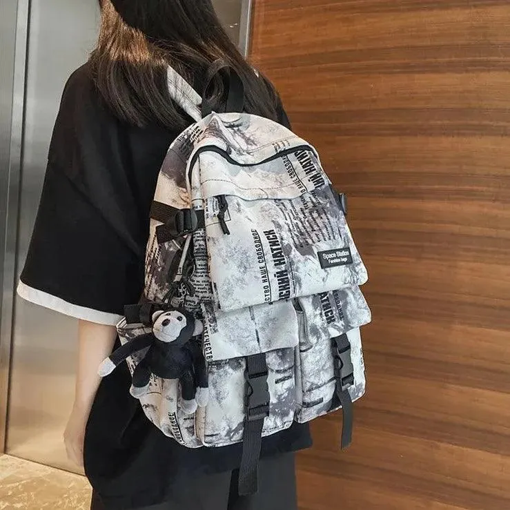 Cool Graffiti Backpack with Large Capacity for Students QC346