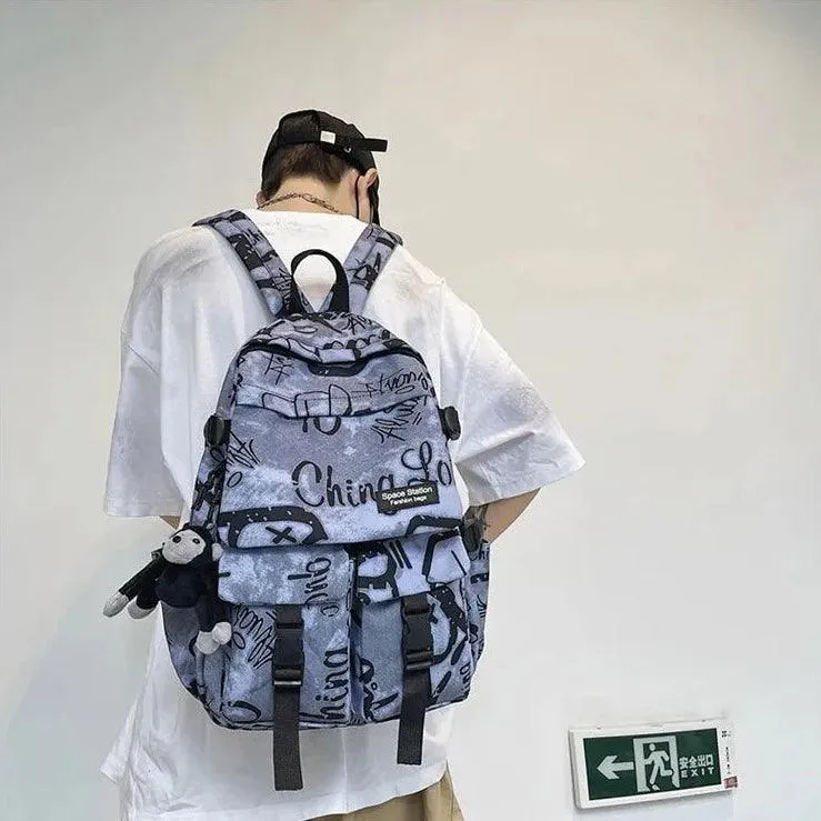 Cool Graffiti Backpack with Large Capacity for Students QC346