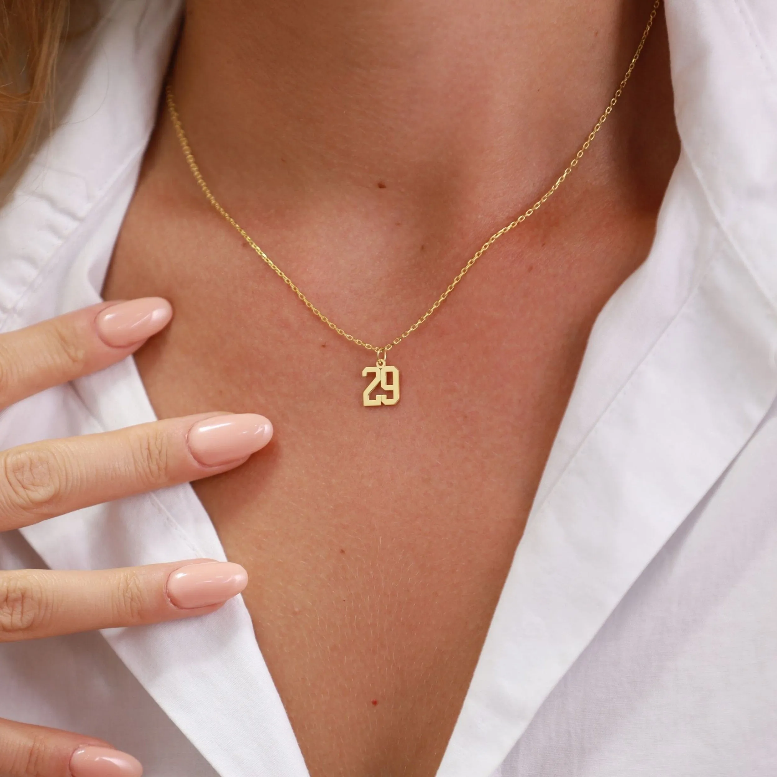 Custom Number Necklace for Women