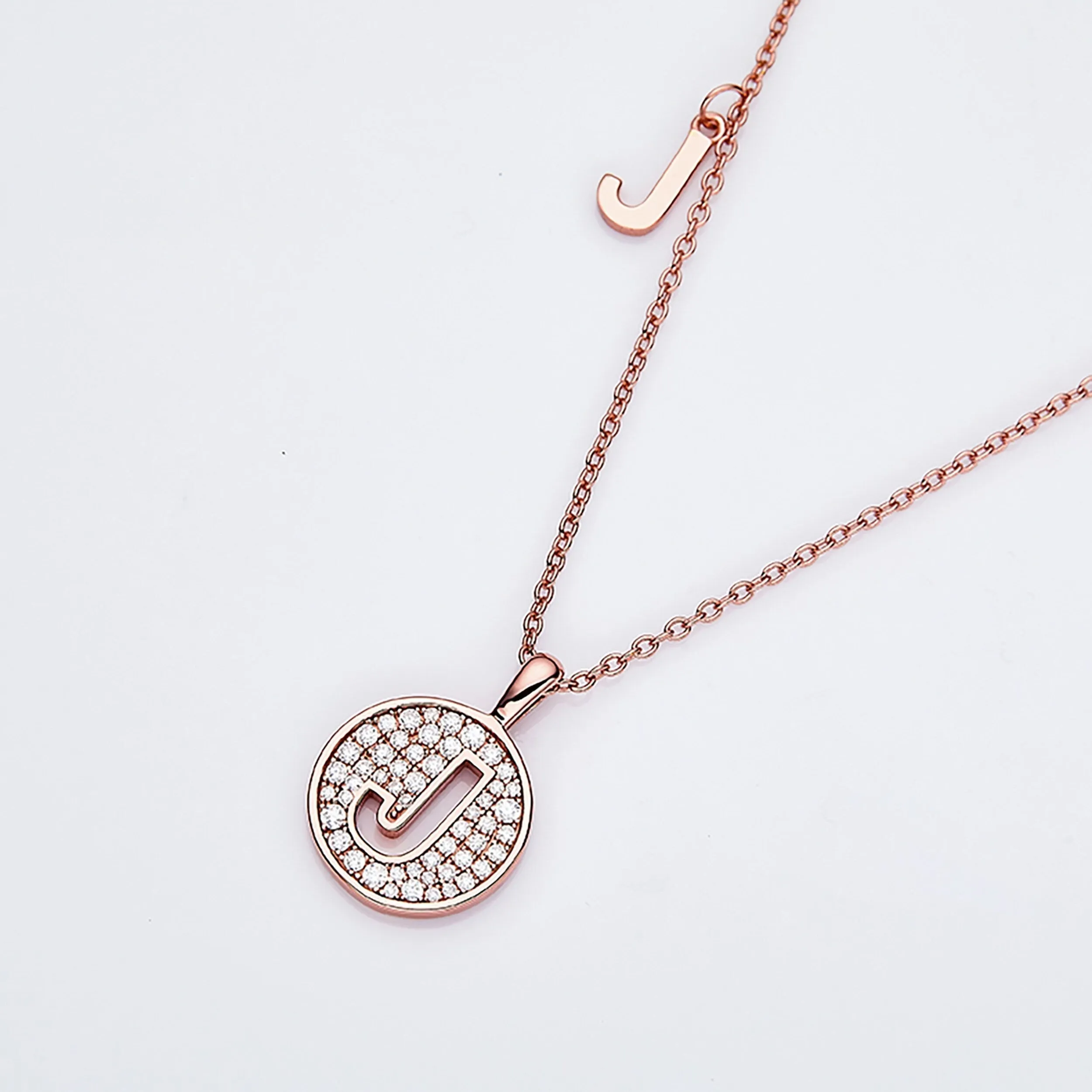 Customized J Letter Moissanite Diamond Necklace