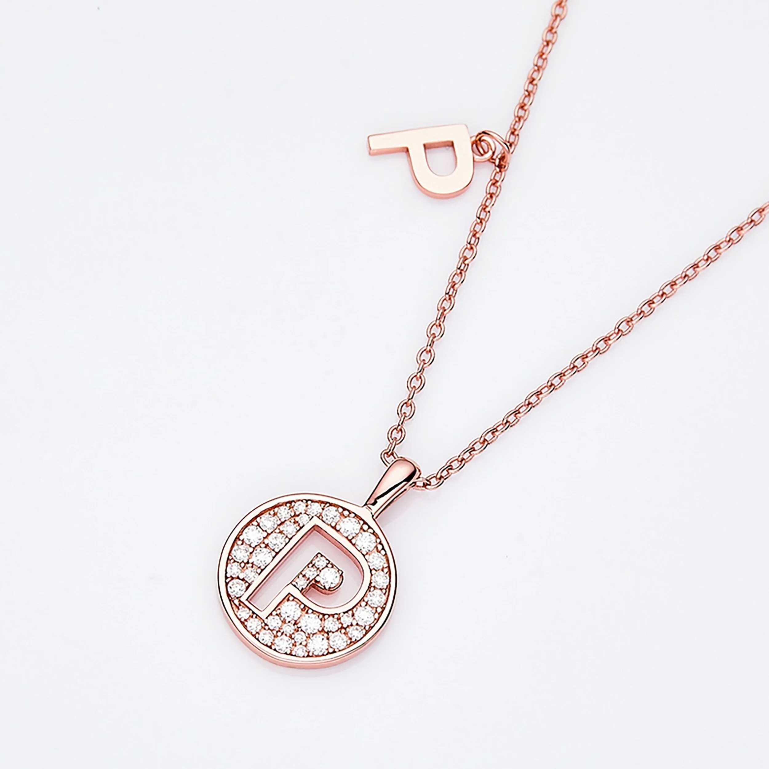 Customized P Letter Moissanite Diamond Necklace