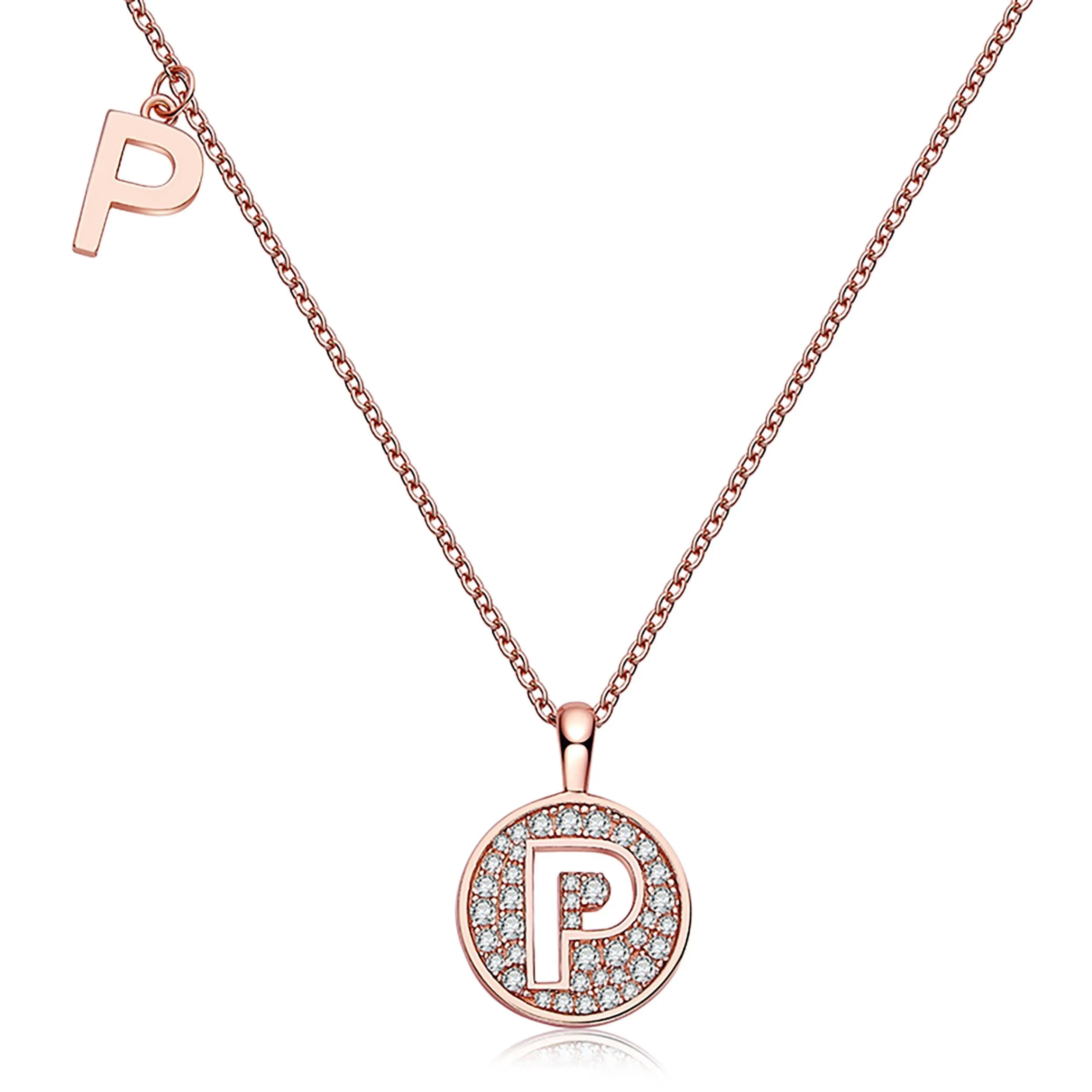 Customized P Letter Moissanite Diamond Necklace