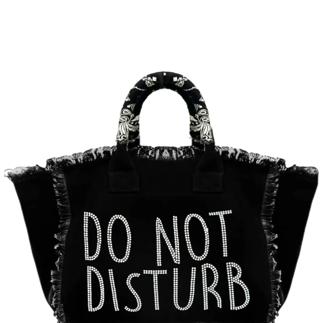 Do Not Disturb Crystal Fringe Canvas Bag