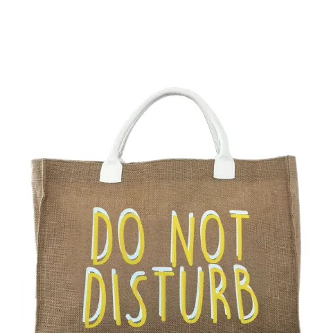 Do Not Disturb Jute Burlap Tote