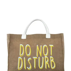 Do Not Disturb Jute Burlap Tote