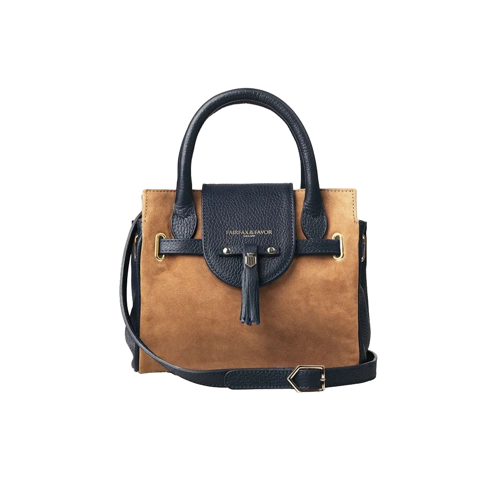 Fairfax & Favor Mini Windsor Bag Tan / Navy Blue