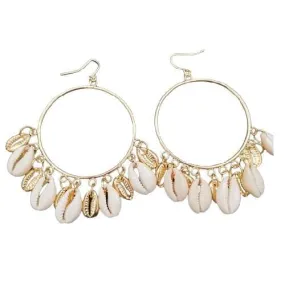 Fashion Puka Shell Circle Statement Earrings